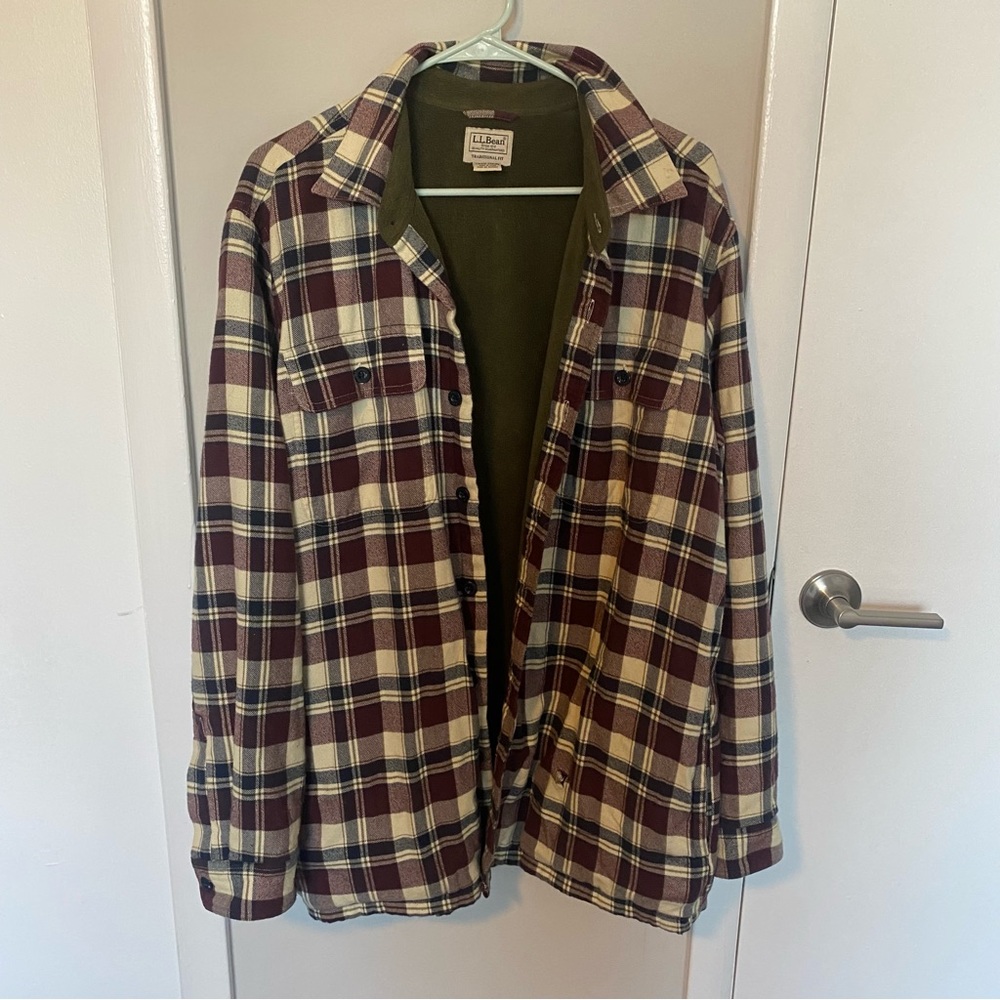LL Bean Plaid Flannel Jacket || sz L